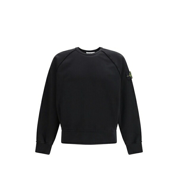 ストーンアイランド メンズ パーカー・スウェットシャツ アウター Patch crew-neck sweatshirt Black