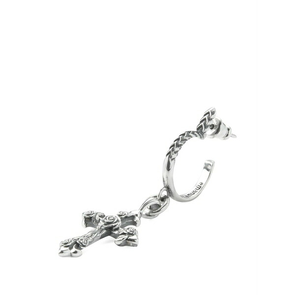 エマニュエレ ビコッキ メンズ ピアス・イヤリング 付属物 Rose-cross earring Silver