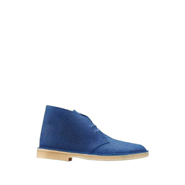 クラークス メンズ ブーツ シューズ Snake-effect leather desert boots Blue