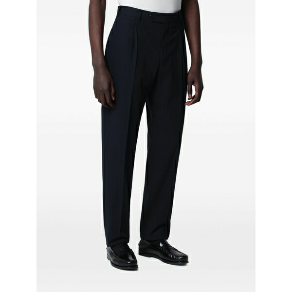 PTトリノ メンズ 心地好いズボン下 ボトムス Pleated-detail trousers Blue