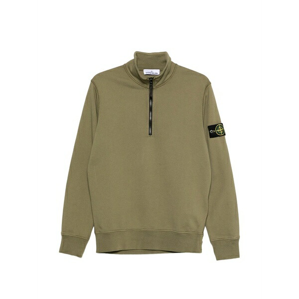 ストーンアイランド メンズ パーカー・スウェットシャツ アウター Half-zip sweatshirt Green