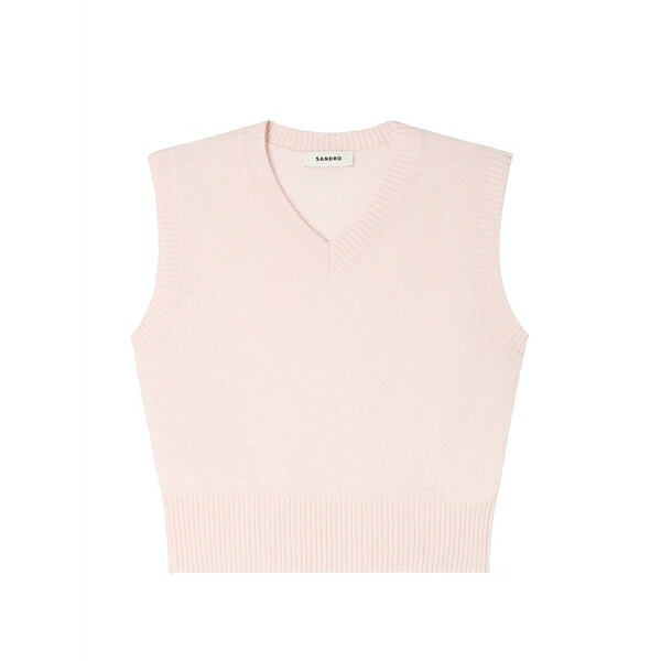 砂子ロ レディース カットソー トップス V-neck sleeveless top Pink