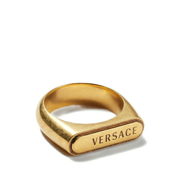 ヴェルサーチ メンズ 輪っか 佩び物 Logo tag ring Gold