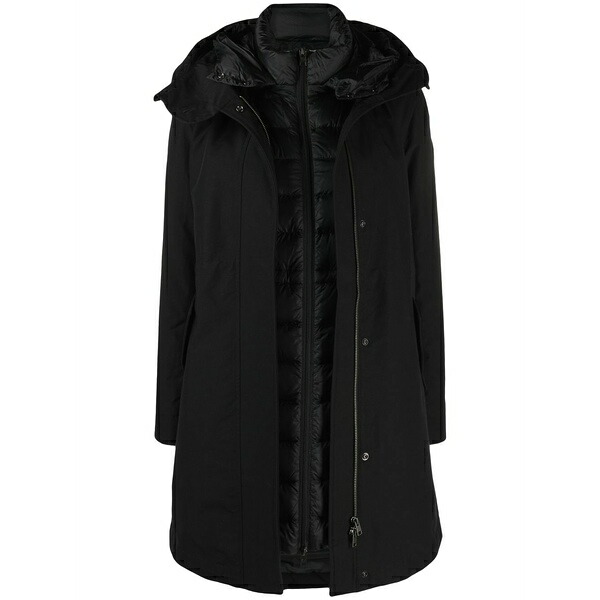 羊毛 金持ち レディース 厚地の外套 アウター Reversible padded coat Black