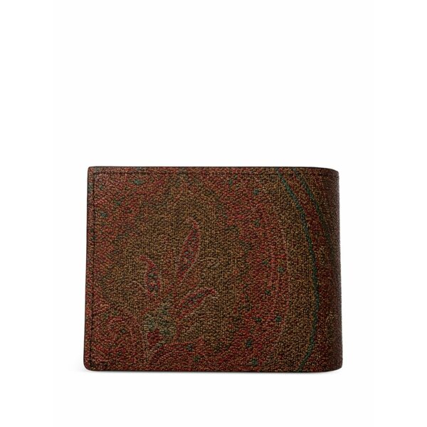 エトロ メンズ 札入れ 佩び物 Bi-fold arnica wallet Brown