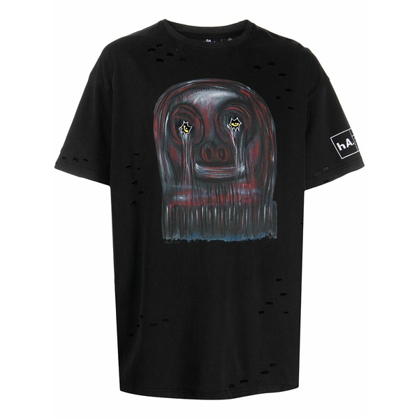 ハクーラ メンズ プルオーバー トップス Graphic-print t-shirt Black
