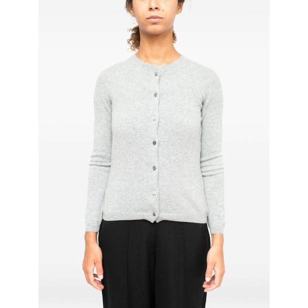 ラ サクラ色 レディース ジレー アウター Buttoned cashmere cardigan Grey