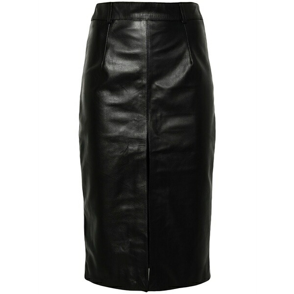 マノーキ レディース スコート ボトムス Alma leather pencil skirt Black