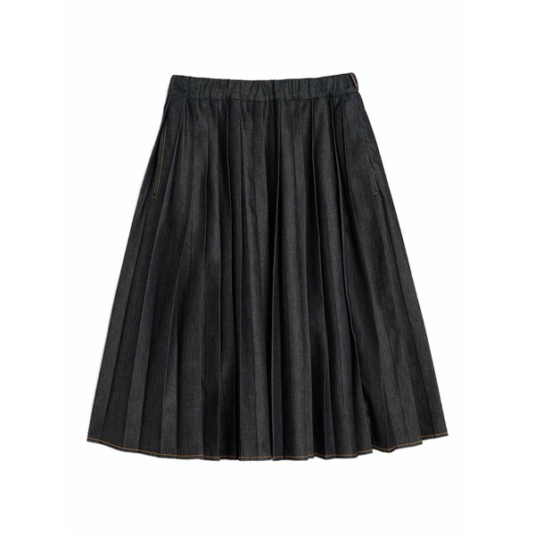 ジル・サンダー レディース スコート ボトムス Pleated denim straight skirt Grey