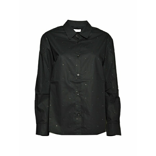 エムシーツーセイントバース レディース プルオーバー トップス Crystal-embellished shirt Black