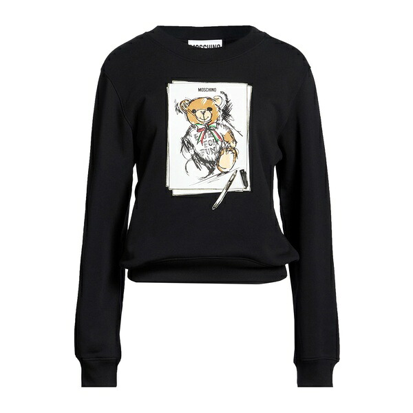 【送料無料】 モスキーノ レディース パーカー・スウェットシャツ アウター Sweatshirts Black｜asty