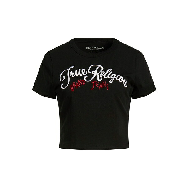 【貨物輸送無料】 トゥルーレリジョン レディース プルオーバー トップス T-shirts Black