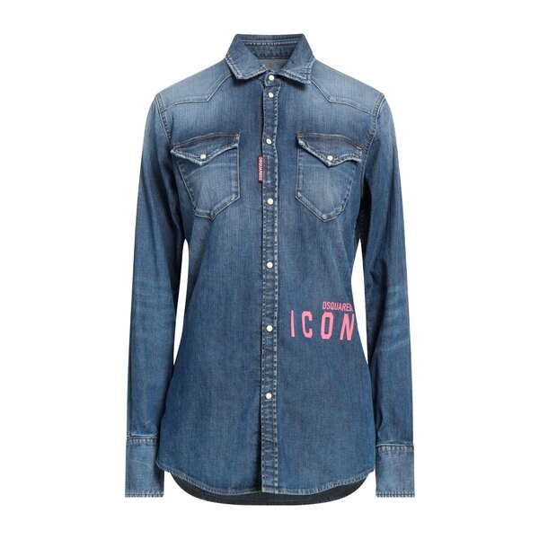 【送料無料】 ディースクエアード レディース シャツ トップス Denim shirts Blue|asty