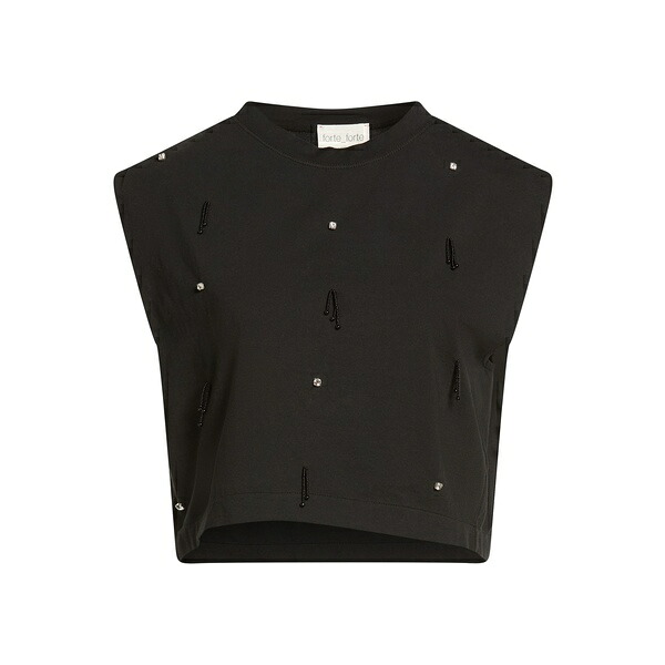 【貨物輸送無料】 フォルテ フォルテ レディース プルオーバー トップス T-shirts Black