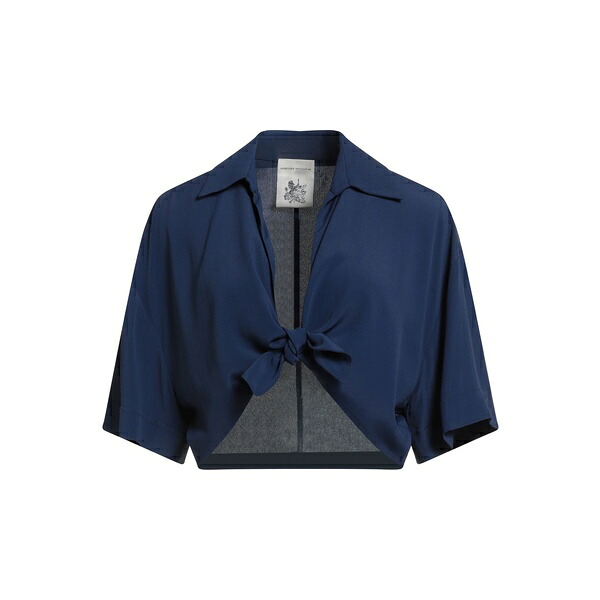 【送料無料】 セミクチュール レディース Tシャツ トップス Tops Blue|asty