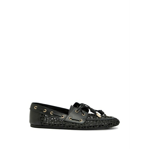 アンシエントグリークサンダル レディース スリッポン・ローファー シューズ Pliaria eyelet boat shoes Black|asty