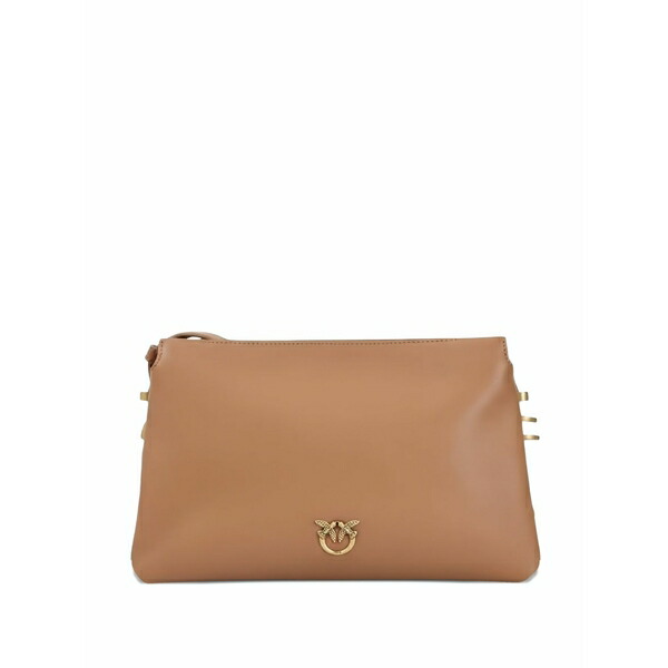 ピンコ レディース ショルダーバッグ バッグ Mini one, two, three leather crossbody bag Brown