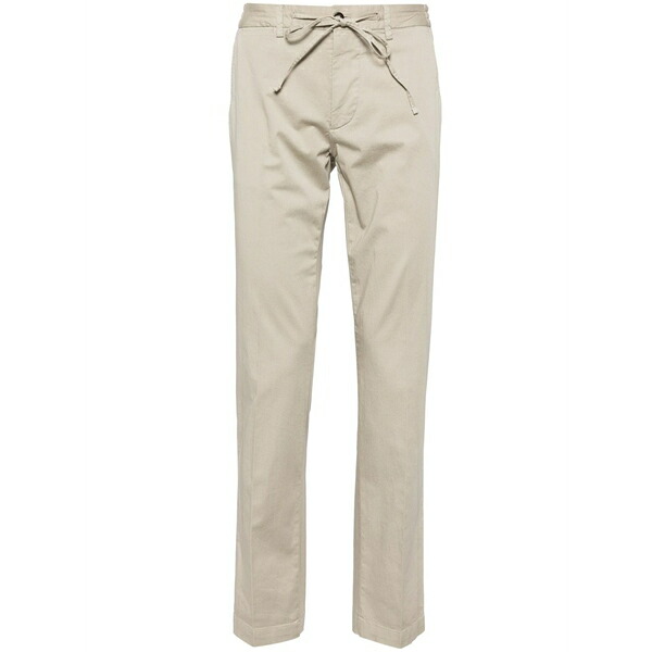 コルネリアーニ メンズ 心地好いズボン下 ボトムス Drawstring straight-leg trousers  Neutrals