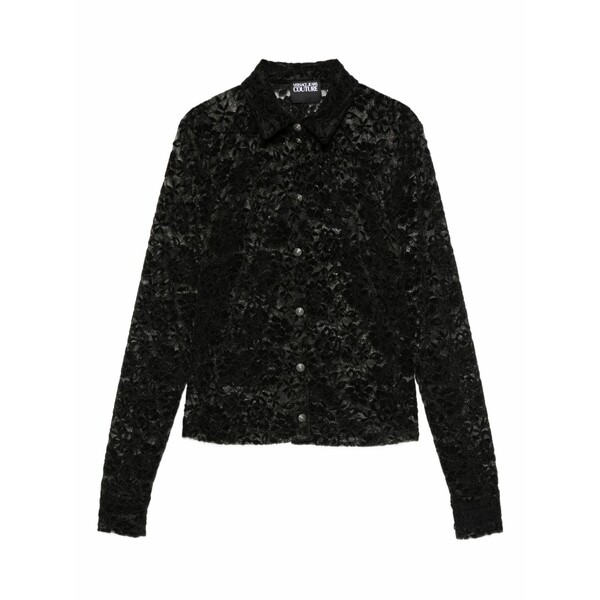 ベルサーチ レディース シャツ トップス Buttoned floral shirt Black