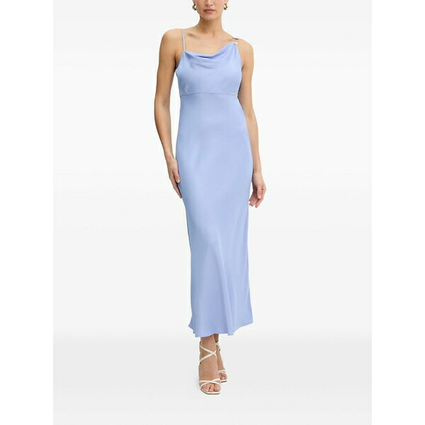 ツインセット レディース ワンピース トップス Draped midi dress Blue|asty