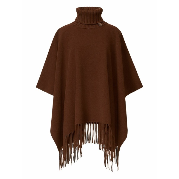 ファビアナ フィリッピ レディース 上衣＆上衣 アウター Turtleneck fringe poncho Brown