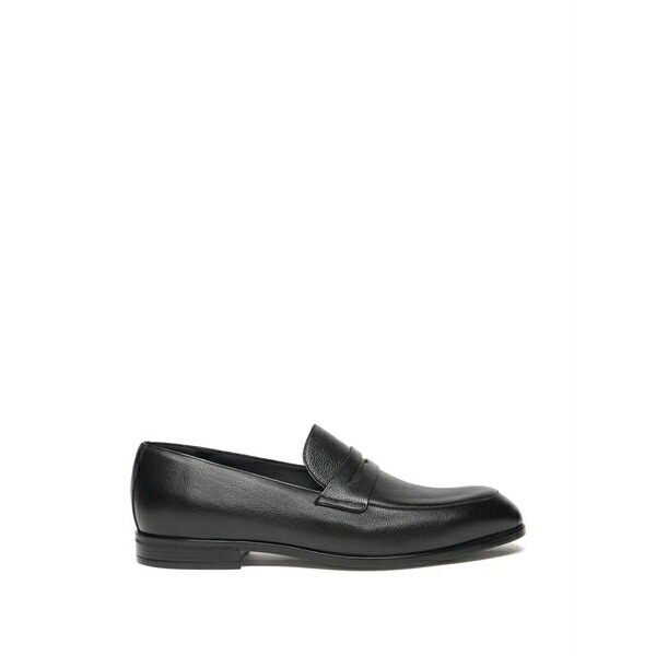 バリー メンズ スリッポン・ローファー シューズ Onizy grained leather loafers Black