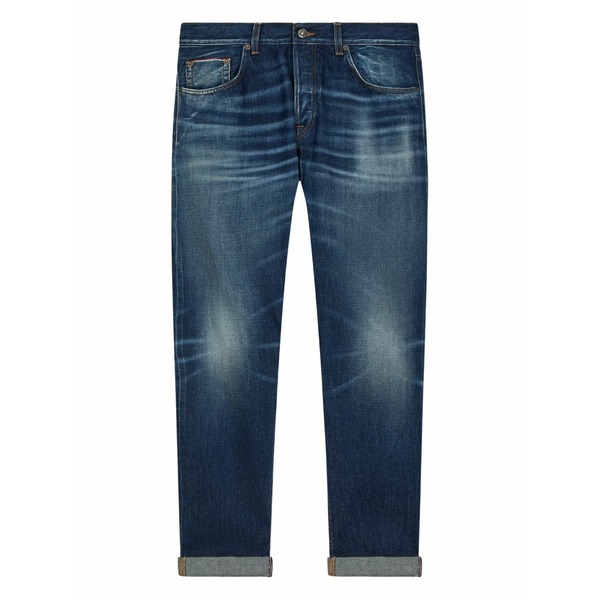 ドンダップ メンズ 心地好いズボン下 ボトムス Logo-patch trousers Blue