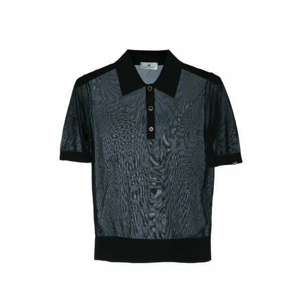 エリザベスフランキ レディース スポーツシャツ トップス Button knitted top Black