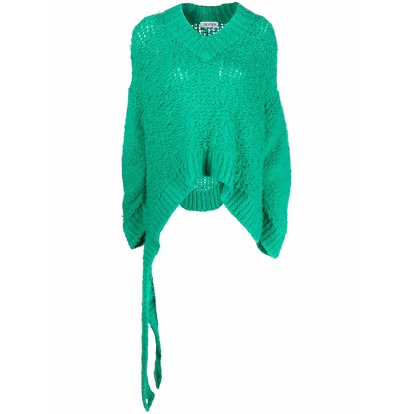 ジ アティコ レディース 編み物\u0026ティーシャツ アウター Open-knit v-neck jumper Green