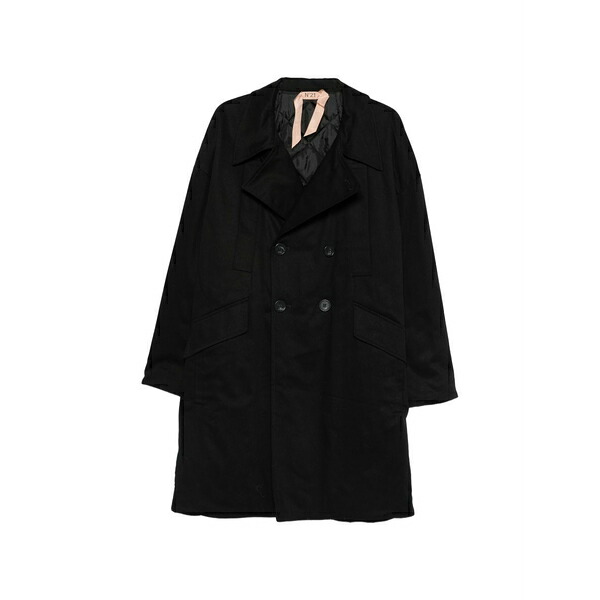 ヌメロ ヴェントゥーノ レディース 厚地の外套 アウター Double-breasted woven coat Black