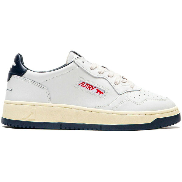 Autry オートリー メンズ スニーカー  【Autry Medalist Leather Low Maison Kitsun White Navy】  大いさ EU_46(31.0珊) White/Navy 靴-スニーカー-メンズ靴