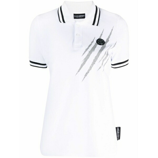 飾り気の無い運動競技 レディース スポーツシャツ トップス Scratch short-sleeve polo shirt White