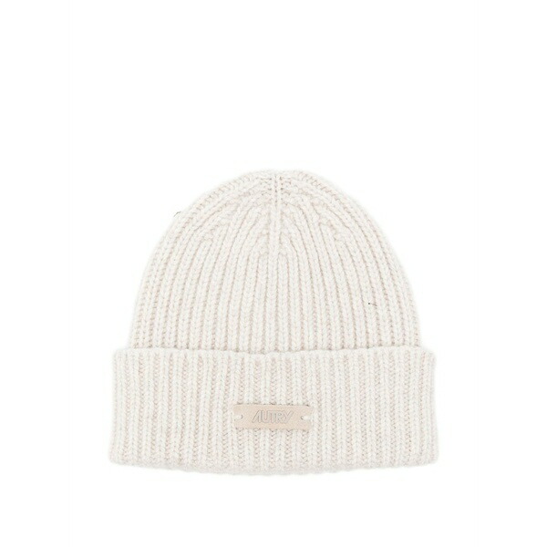 オートリー メンズ 帽子 アクセサリー Ribbed wool beanie Neutrals|asty