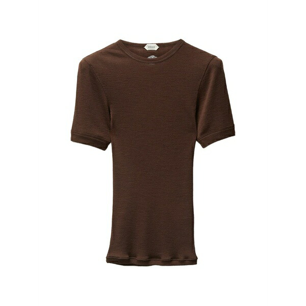 ヴェルサーチ レディース ティーシャツ トップス Ribbed t-shirt Brown