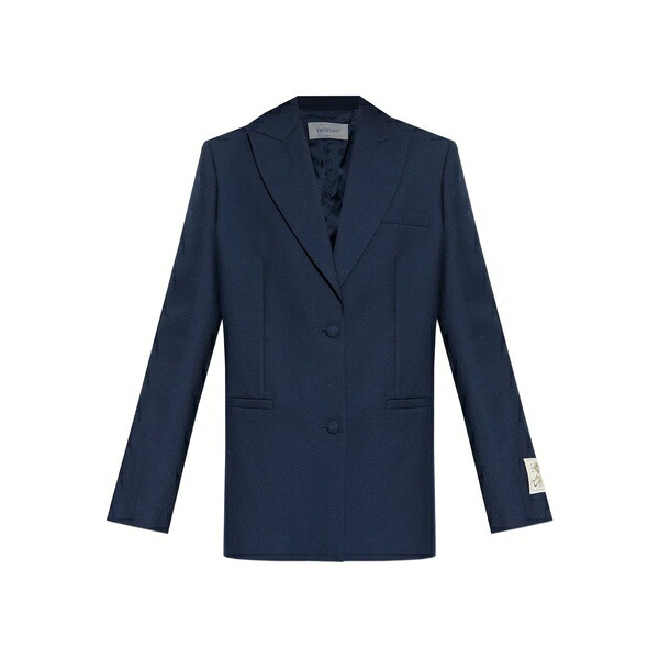 象牙色 レディース 上衣＆上衣 アウター Logo-patch single-breasted blazer Blue