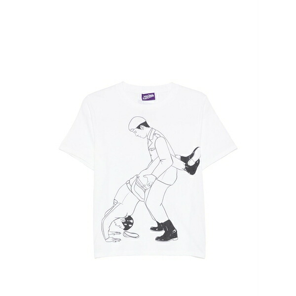ジャン極点 ゴルチエ メンズ プルオーバー トップス Graphic-print t-shirt White