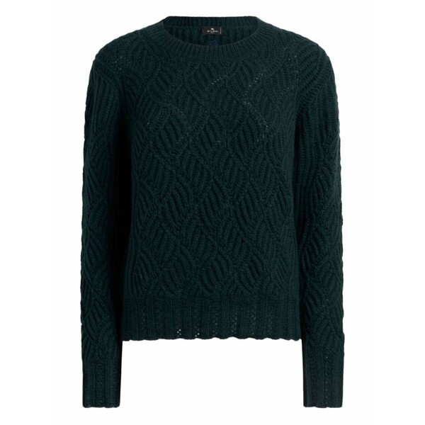 エトロ レディース 編み物\u0026プルオーバー アウター Perforated pattern cashmere sweater Green