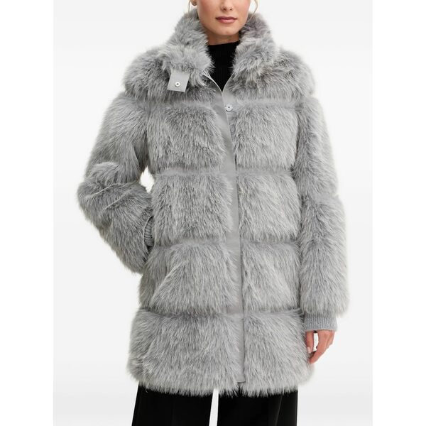 パトリツィア ペペ レディース 厚地の外套 アウター Buttoned faux-fur coat Grey