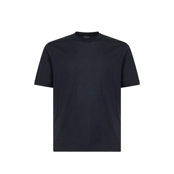 ゼニア メンズ Tシャツ トップス Crew-neck t-shirt Black|asty