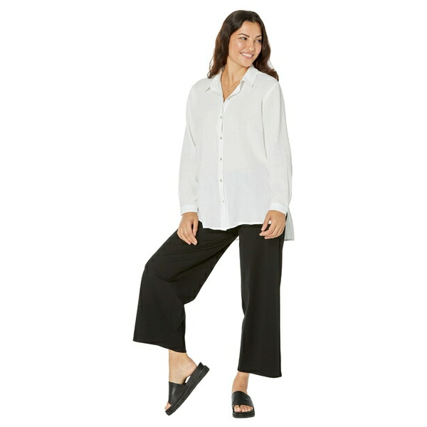 エイリーンフィッシャー レディース Classic Collar Easy Shirt White シャツ トップス 経典ブランド シャツ