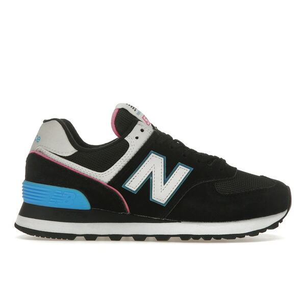 New Balance ニュー平衡にする レディース スニーカー  【New Balance 574 Black Vibrant Sky Pink (Women\u0027s)】  大きさ US_6(23.0糎) Black/Vibrant Sky/Pink