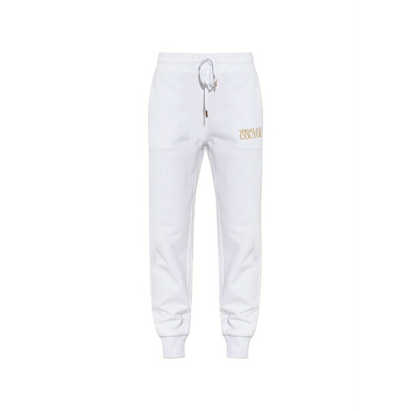 呼びりん探し回る レディース 心地好いズボン下 ボトムス Logo drawstring trousers White