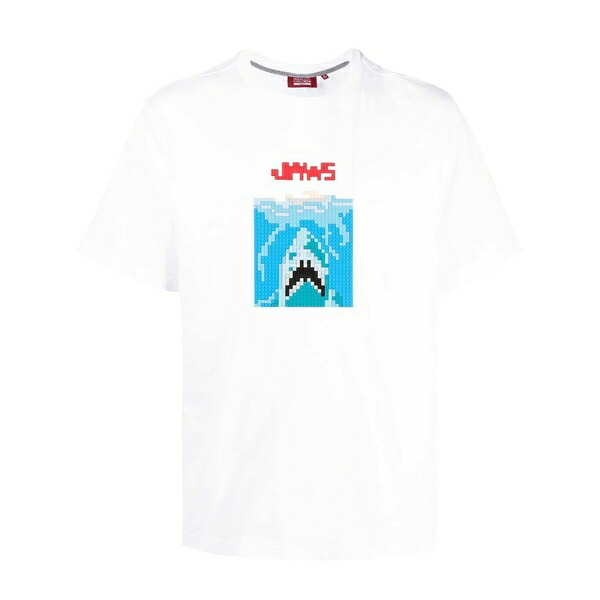 ミストリーハードレアリシーン メンズ プルオーバー トップス Sharkbite cotton t-shirt White