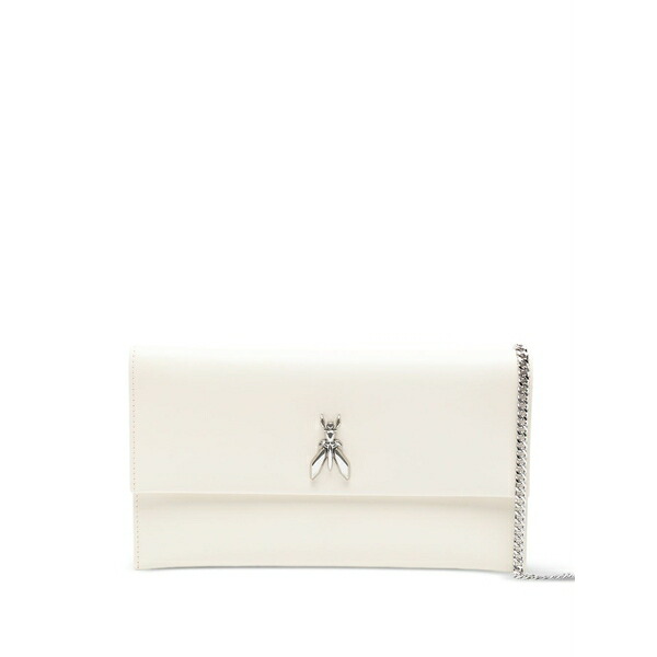 パトリツィア ペペ レディース クラッチペダル御徒面子 御徒面子 Fly chain leather clutch bag Neutrals
