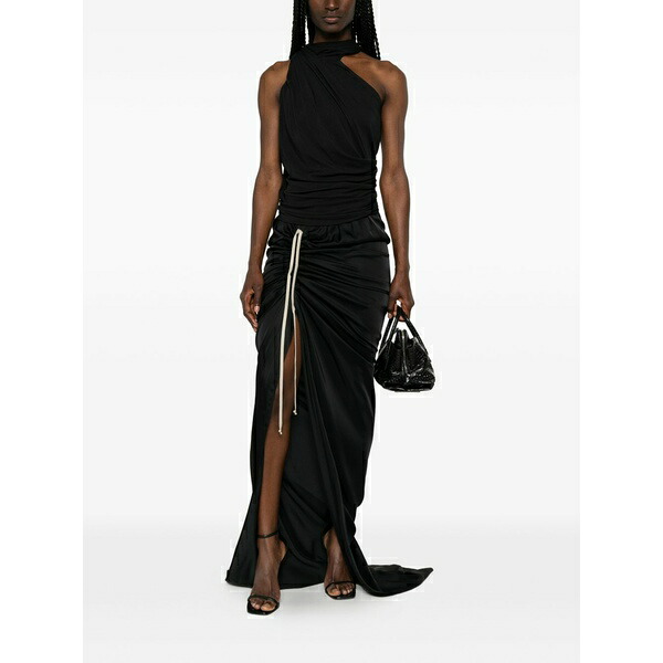 リックオウエンス レディース スコート ボトムス Draped asymmetric skirt Black