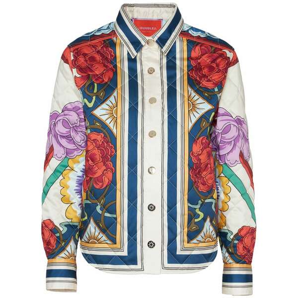 ラ・ダブル・ジェイ レディース 上衣＆上衣 アウター Edie floral-print quilted jacket White