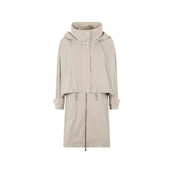 ムーレー レディース 厚地の外套 アウター Hooded zip-up parka coat  Neutrals
