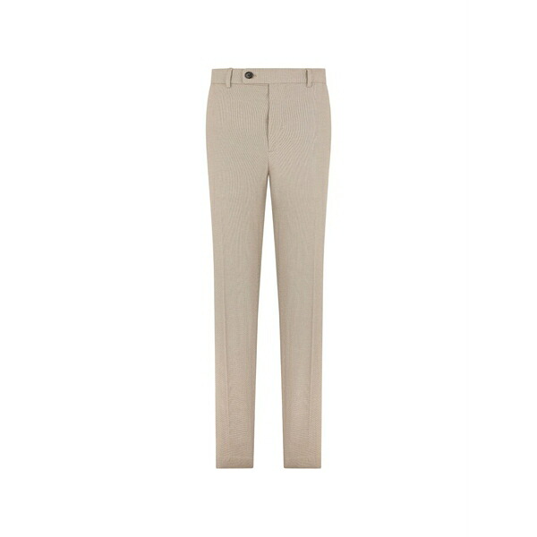 スローウエア メンズ カジュアルパンツ ボトムス Micro-patterned slim-fit trousers Neutrals｜asty