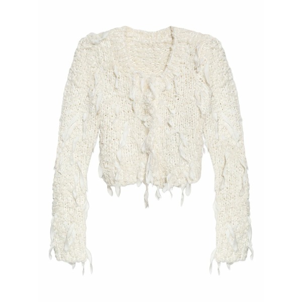 ラブスハックファンシー レディース ジレー アウター Frayed cardigan White