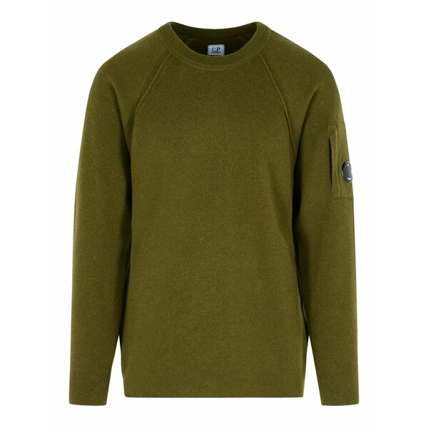 シーピーカンパニー メンズ ニット&セーター アウター Ribbed crew-neck sweater Green｜asty